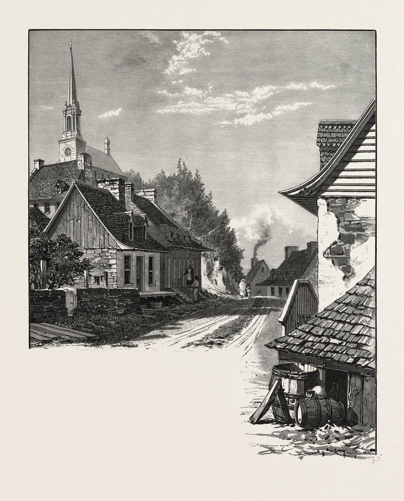 Detail of French Canadian Life, a Street in Chateau Richer, Canada by Anonymous