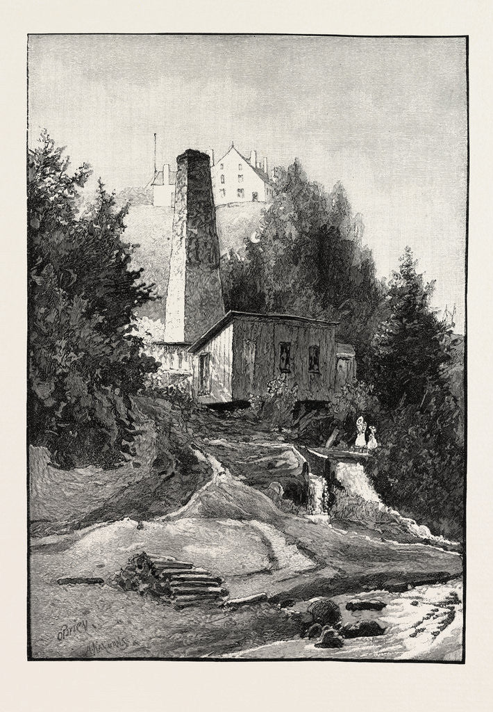 Detail of French Canadian Life, Old Chimney and Chateau, Canada by Anonymous