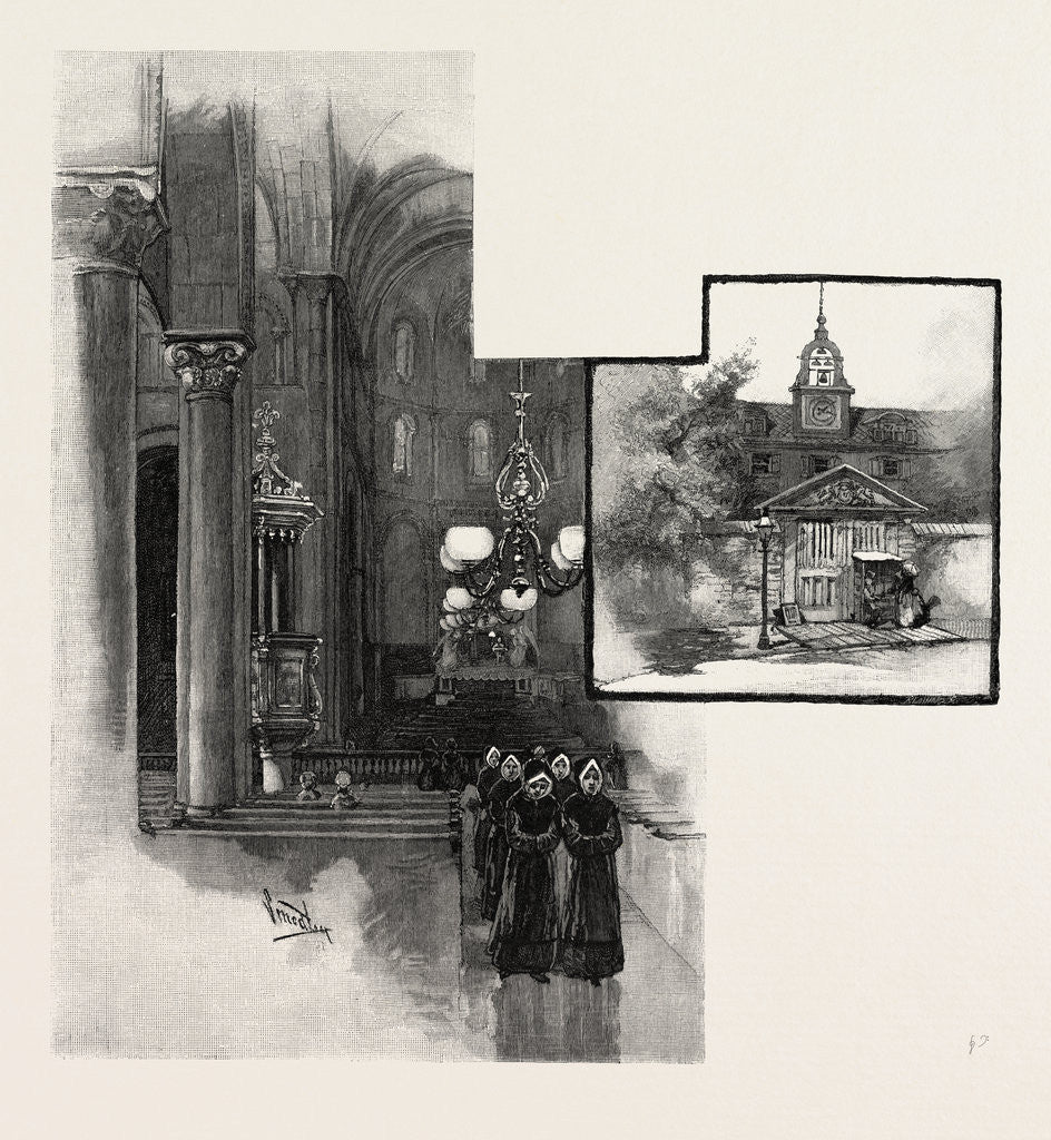 Detail of Montreal, in the Chapel of Grey Nunnery and the Gateway of the Seminary of St. Sulpice, Canada by Anonymous