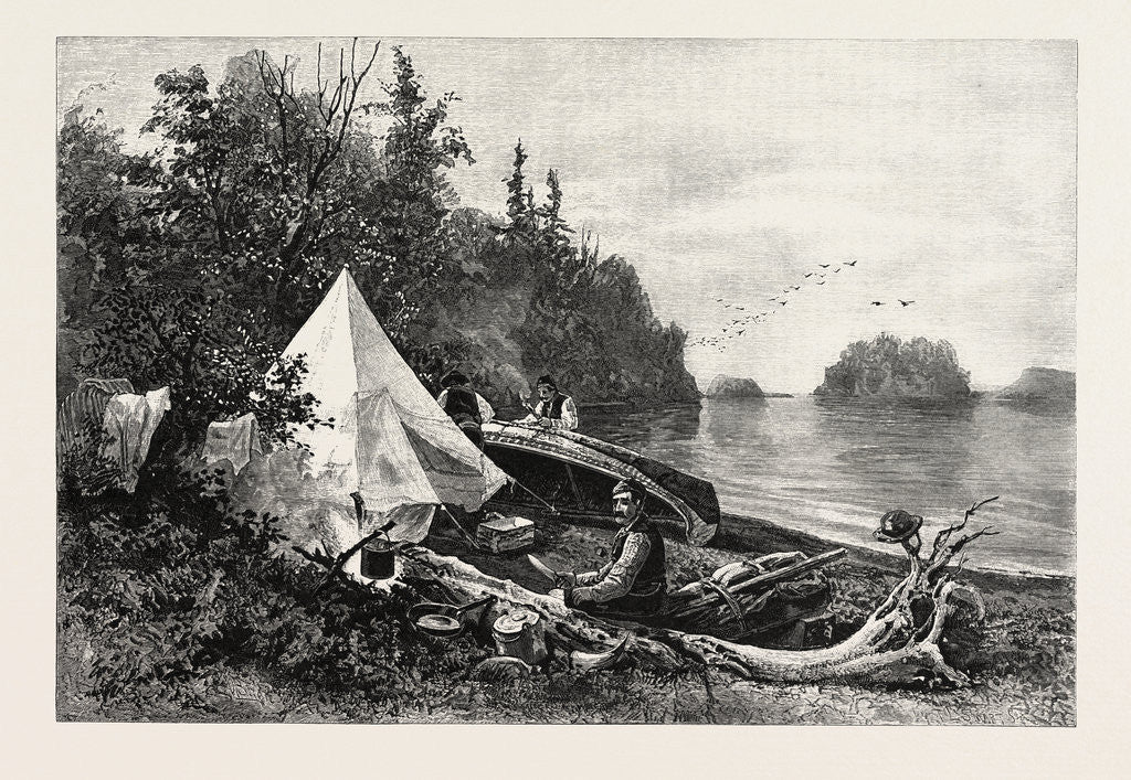 Detail of The Upper Lakes, Camp on Victoria Island, Canada by Anonymous
