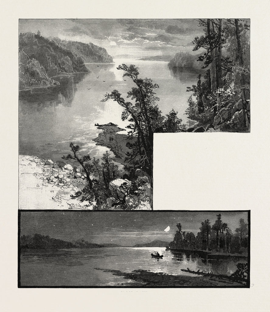Detail of Manitoba, Cross Lake (Bottom), Lake Deception (Top), Canada by Anonymous