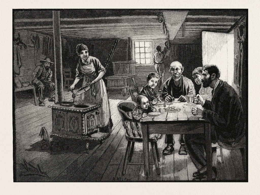 Detail of Interior of a Settler's Cabin, Canada by Anonymous