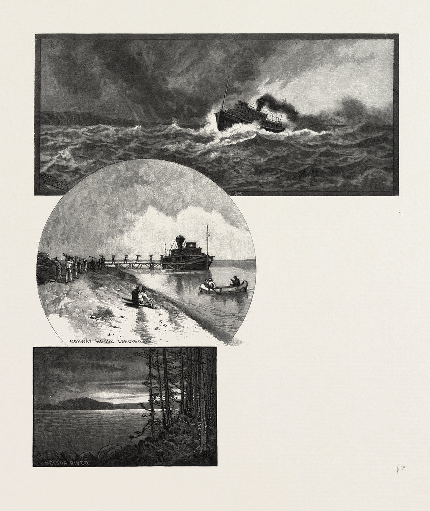 Detail of Storm on Lake Winnipeg; Norway House Landing, Canada by Anonymous