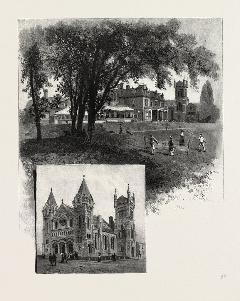 Detail of Lieutenant-Governor's Residence (Top); St. Andrew's Church (Bottom), Toronto and Vicinity, Canada by Anonymous