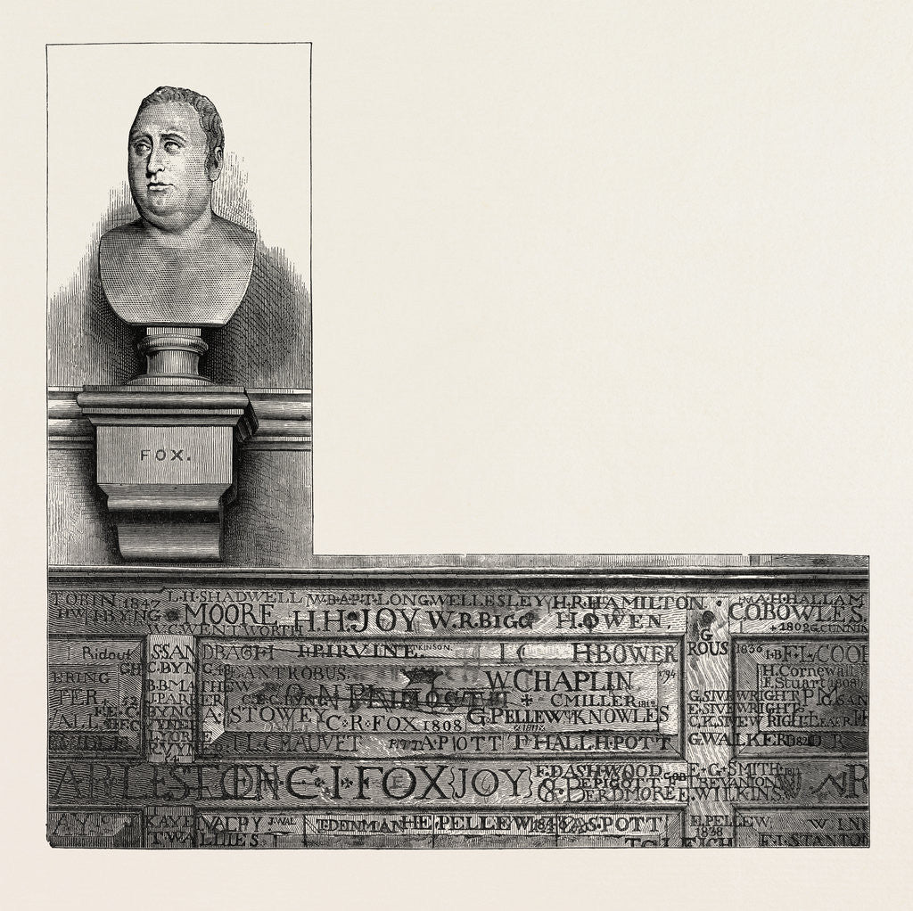 Detail of Eton, Bust of Fox in the Upper School by Anonymous