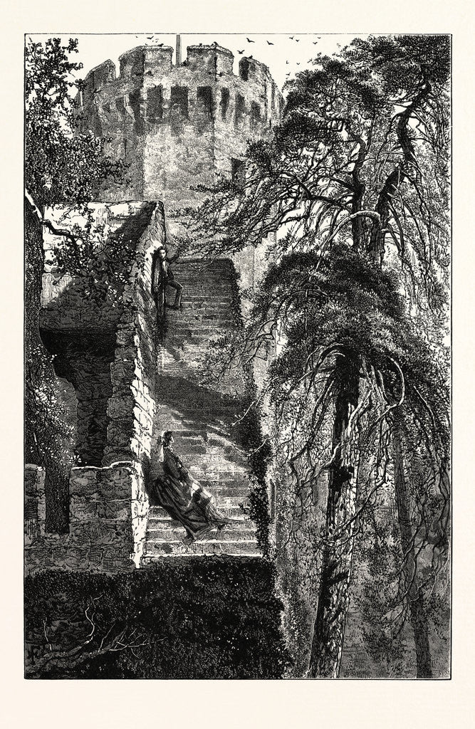 Detail of Guy's Tower and the Walls of Warwick Castle by Anonymous