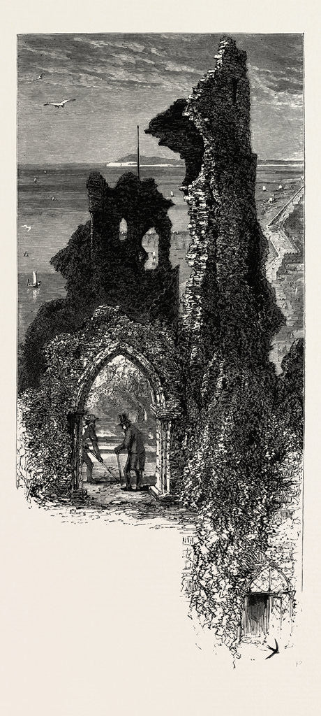 Detail of Hastings Castle, East Sussex by Anonymous