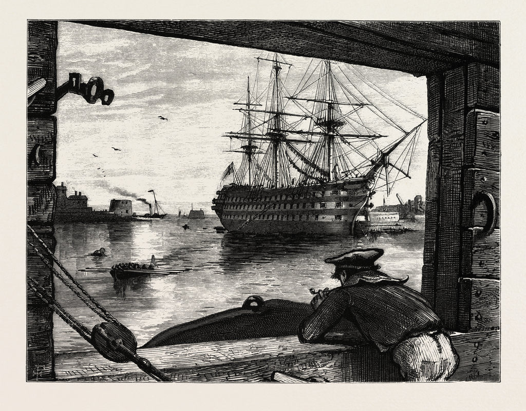 Detail of The Victory, Nelson's Ship. Horatio Nelson, 1st Viscount Nelson, British Admiral by Anonymous