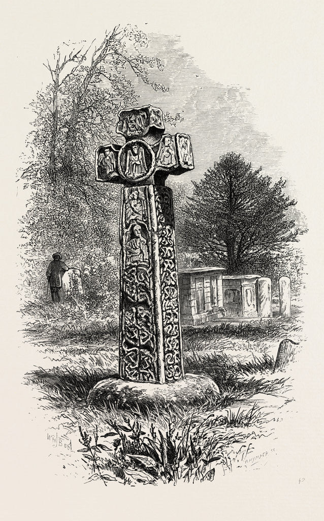 Detail of Cross at Eyam, Derbyshire, England by Anonymous