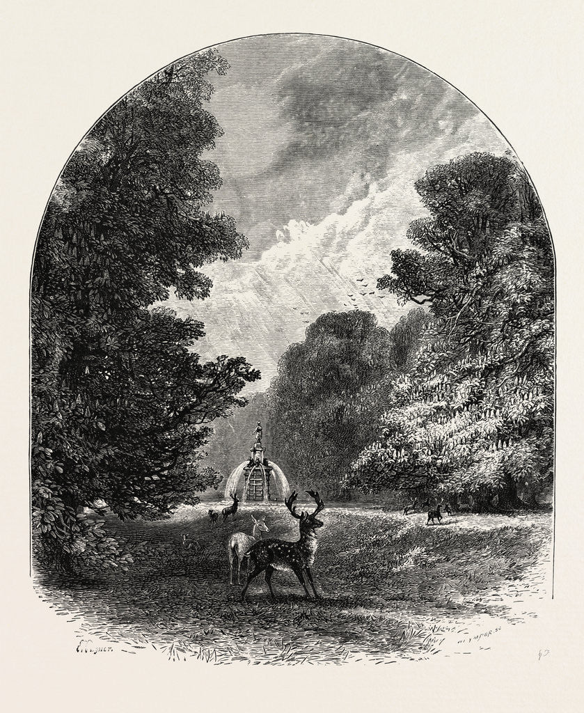 Detail of The Chestnuts and Deer in Bushey Park by Anonymous
