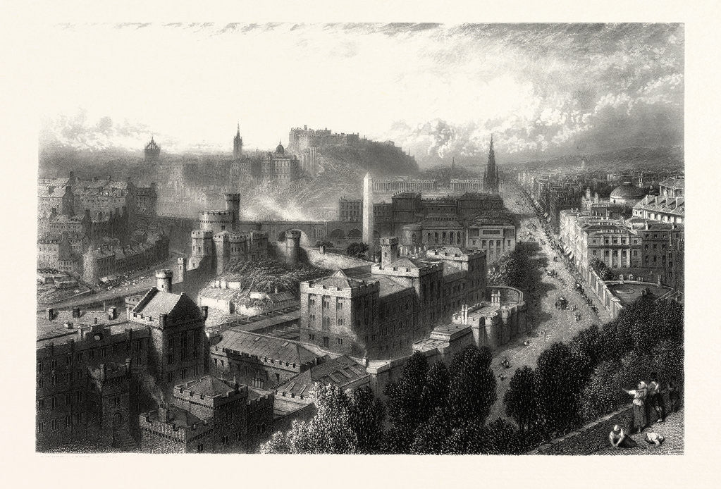 Detail of Edinburgh from Calton Hill, Scotland by Anonymous
