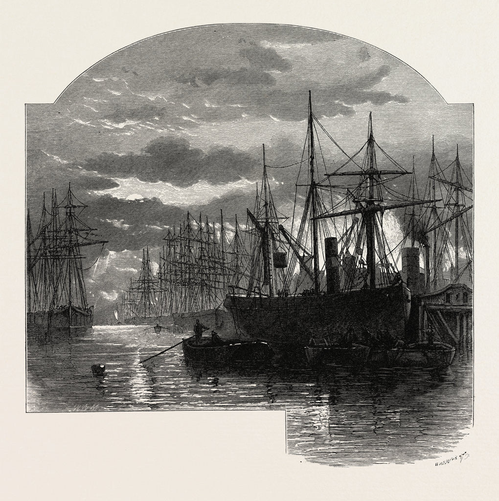 Detail of Scenery of the Thames: In the Pool, Colliers Unloading by Anonymous