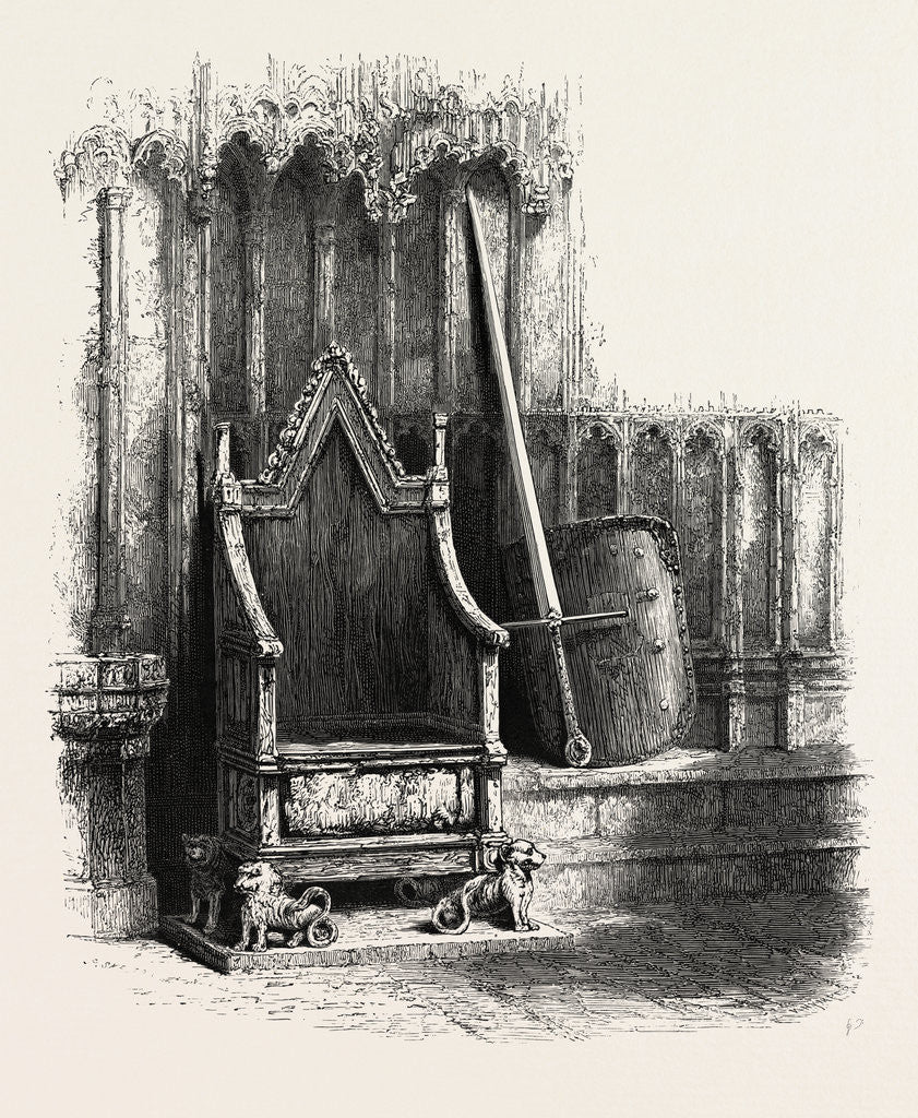 Detail of Coronation Chair, with Sword and Shield of Edward III., Westminster Abbey, London by Anonymous