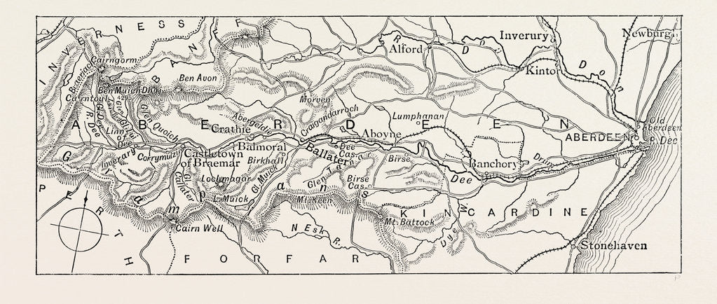 Detail of Map of the Highland Dee by Anonymous