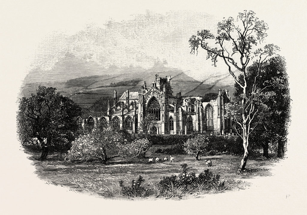 Detail of Melrose Abbey, from the South-East by Anonymous