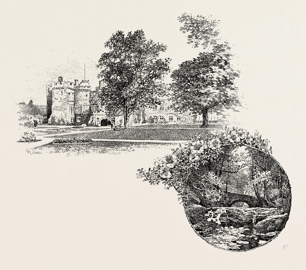 Detail of Featherstone Castle and Featherstone Bridge by Anonymous