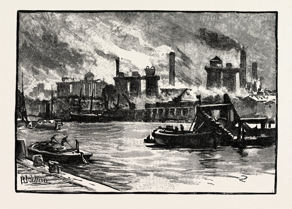 Detail of Blast Furnaces, from the River, Middlesbrough by Anonymous