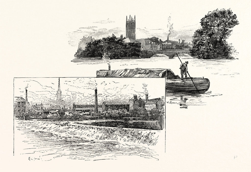 Detail of Derby, from St. Mary's Bridge and from the Long Bridge by Anonymous