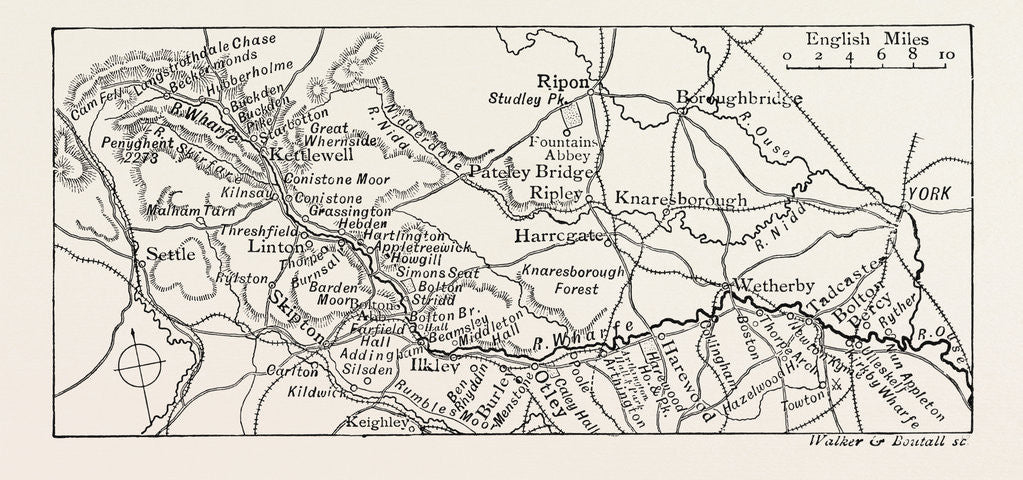 Detail of Map of the Course of the Wharfe by Anonymous
