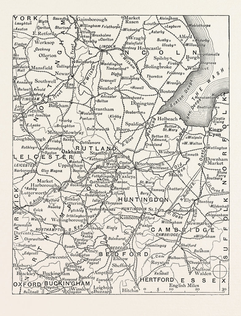 Detail of Map of the Rivers of the Wash by Anonymous