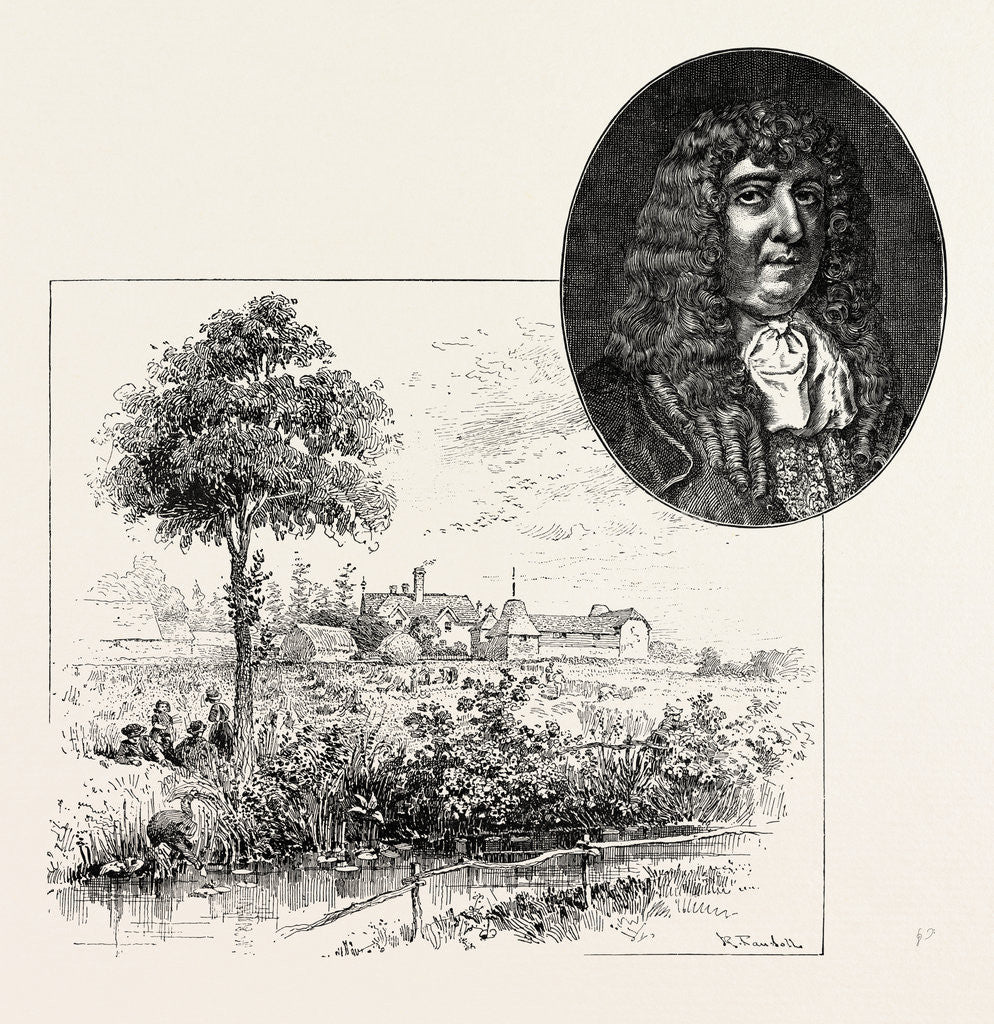 Detail of Cadham Hall and the Portrait of Samuel Butler by Anonymous