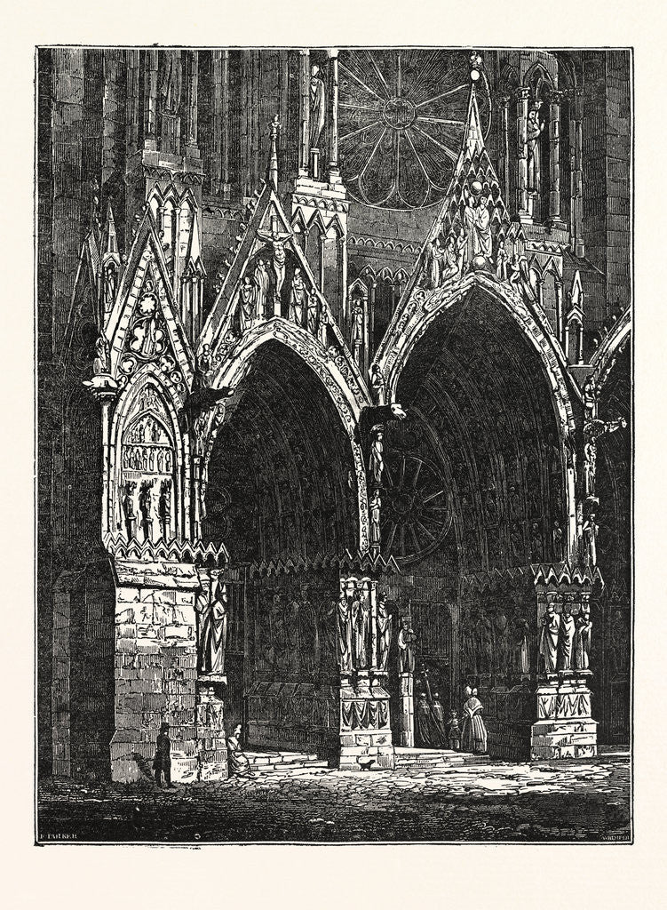 Detail of This Cathedral of Rheims, in France by Anonymous