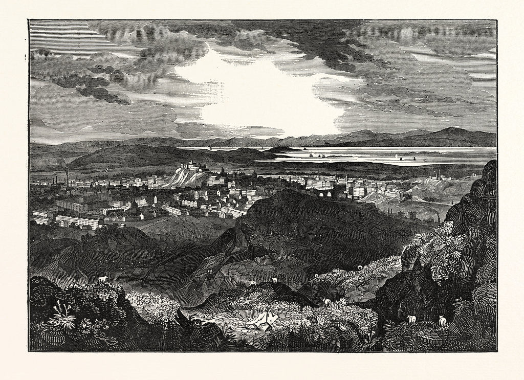 Detail of View of Edinburgh from Arthur's Seat by Anonymous