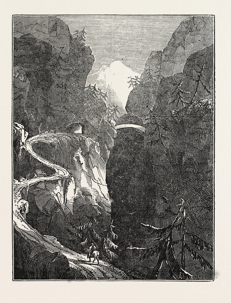 Detail of The Alpine Road, Called the Via Mala by Anonymous
