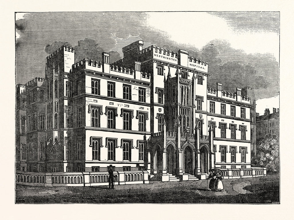 Detail of The New Westminster Hospital, London by Anonymous