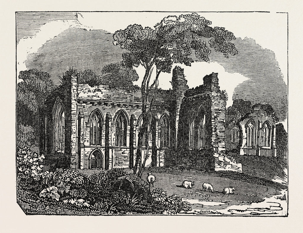 Detail of Egglestone Abbey, on the Southern (Yorkshire) Bank of the River Tees in County Durham, England by Anonymous