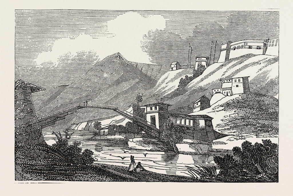 Detail of Fir Bridge and Castle of Wandipore, Thibet by Anonymous