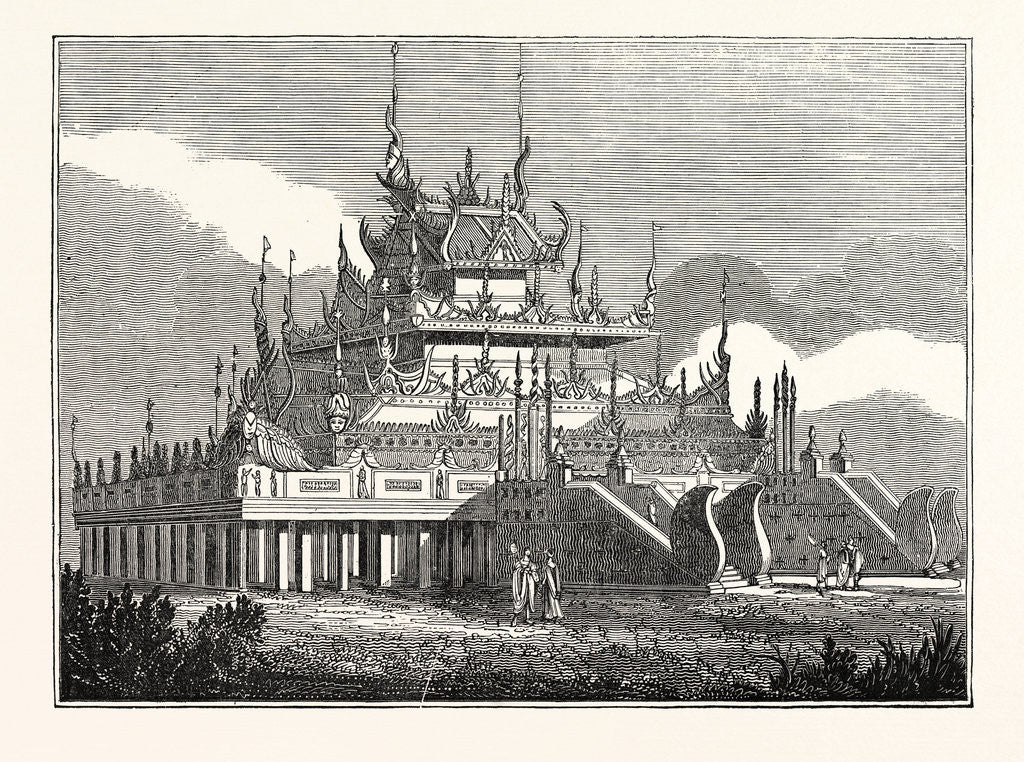 Detail of Burmese Kioum, or Royal Convent, Burma by Anonymous