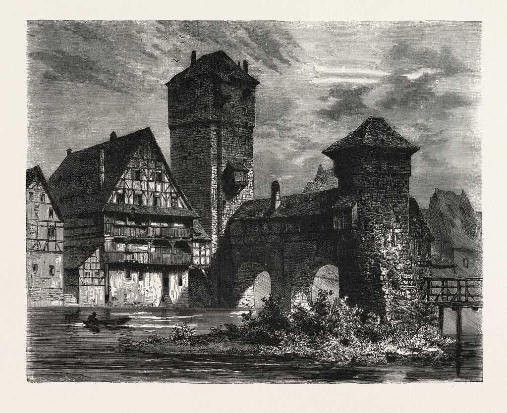 Detail of Nuremberg: Old Prison on the Pegnitz, Germany by Anonymous