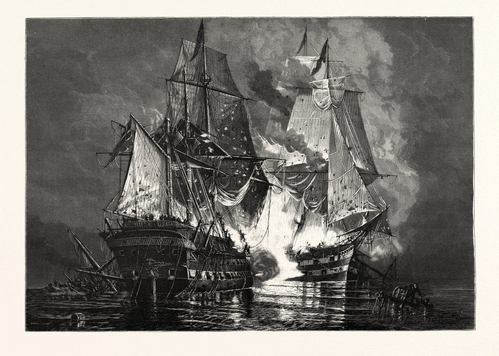 Detail of An Old-Time Sea-Fight by Anonymous