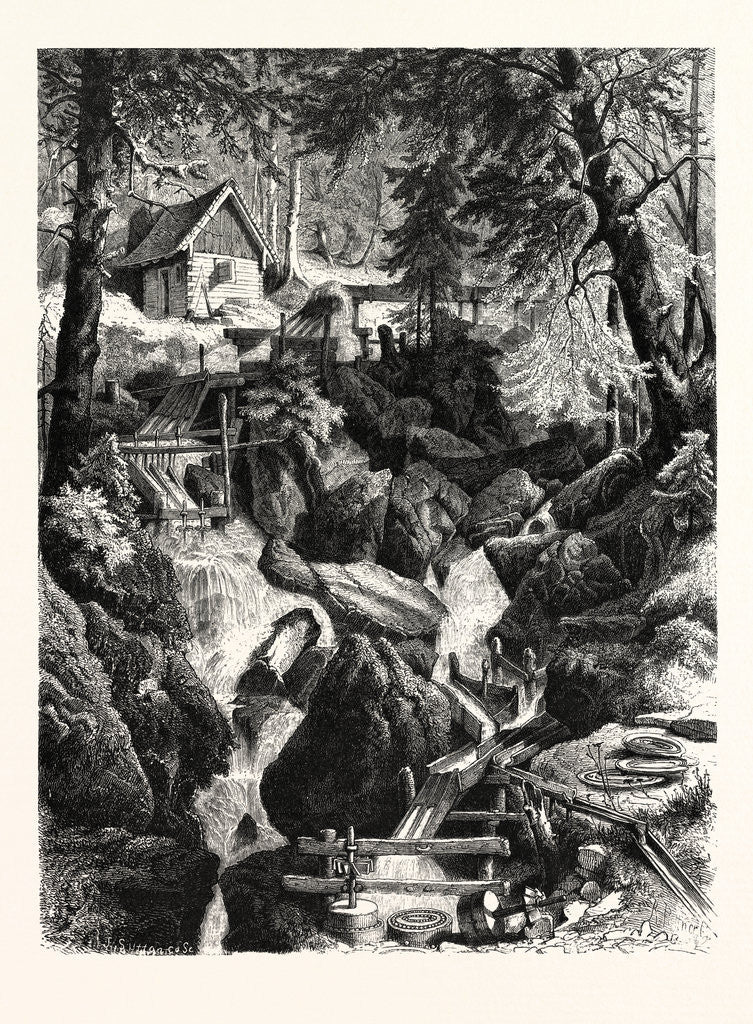 Detail of Romantic Industries of the Alps: Marble Mills on the Untersberg by Anonymous