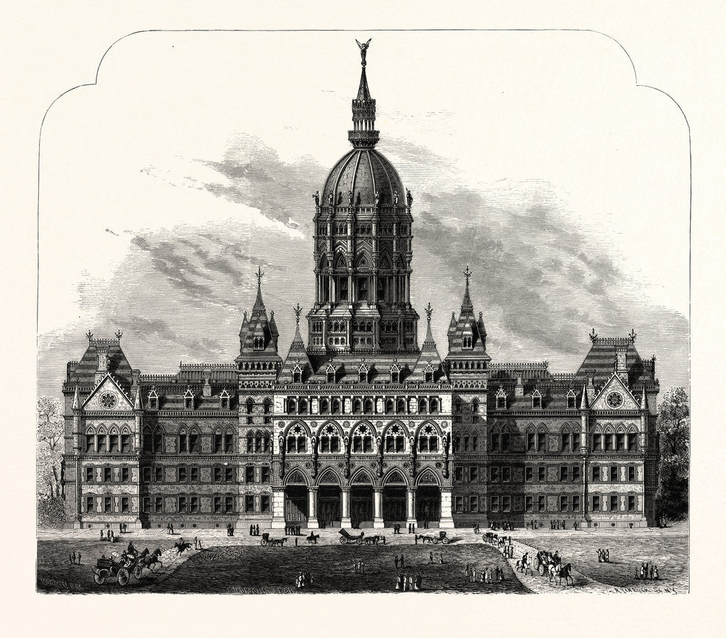 Detail of New Capitol at Hartford, Connecticut, USA by Anonymous