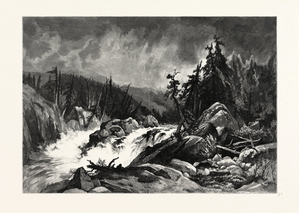 Detail of Rapids of the Au Sable by Anonymous