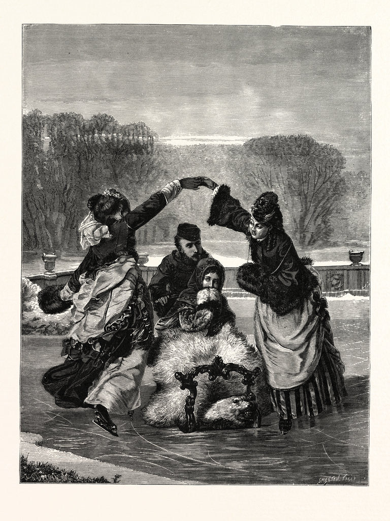 Detail of Winter Pastimes, Skating. by Anonymous