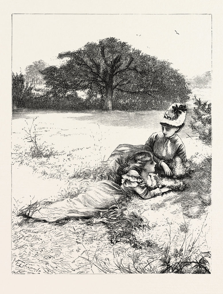 Detail of In the Fields, with Sun and Flowers by Anonymous