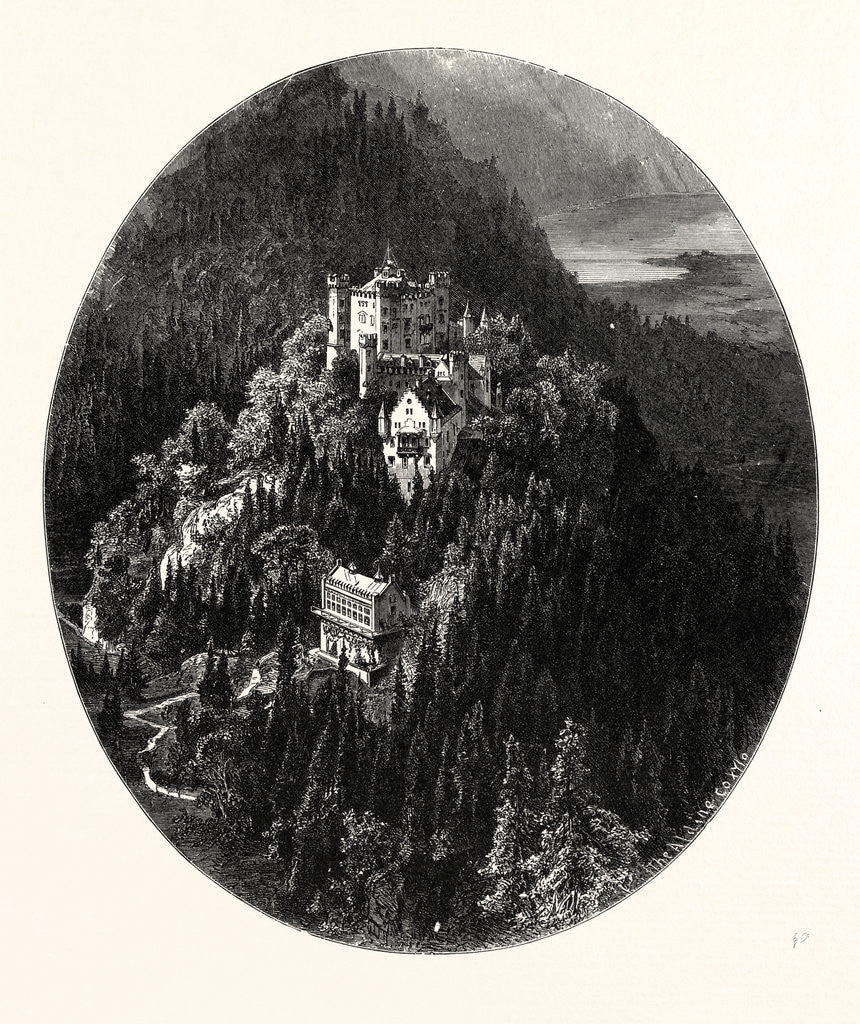 Detail of The Castle of Hohenschwangau, Germany by Anonymous