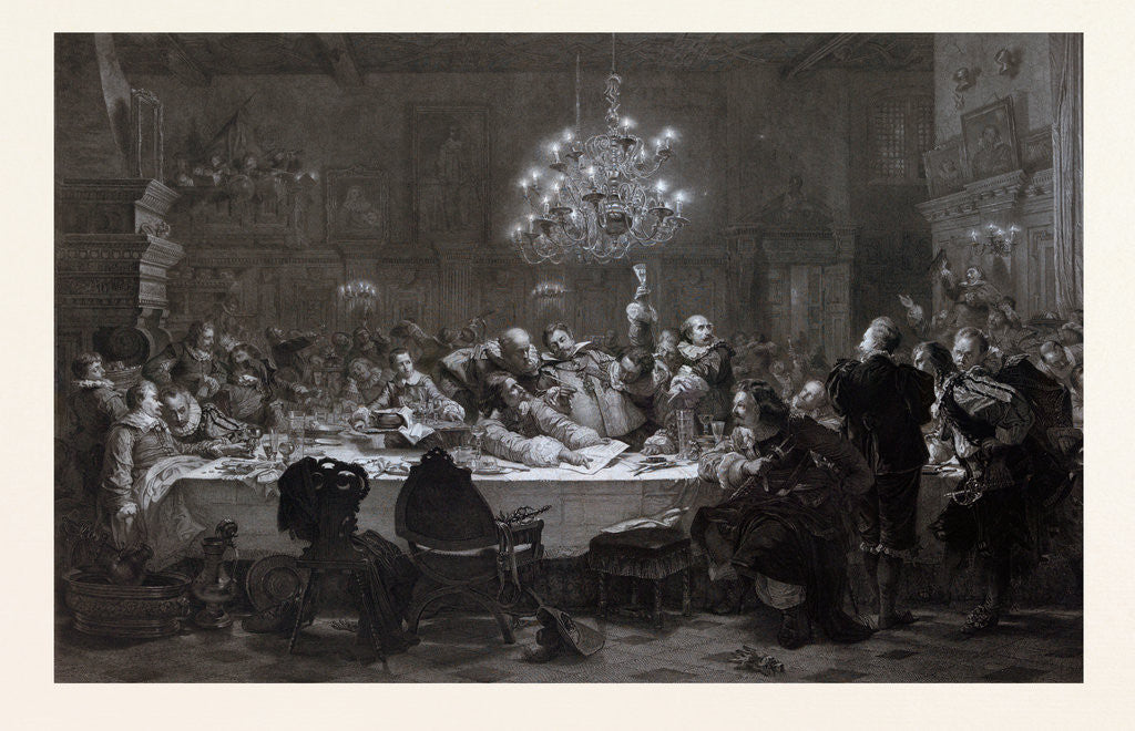 Detail of In 1634 Wallenstein Convoked Around Fifty Officers in Pilsen by Anonymous