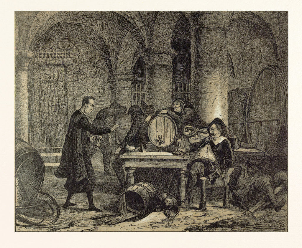 Detail of A Party in the Nineteenth Century in the Wine Cellar by Anonymous