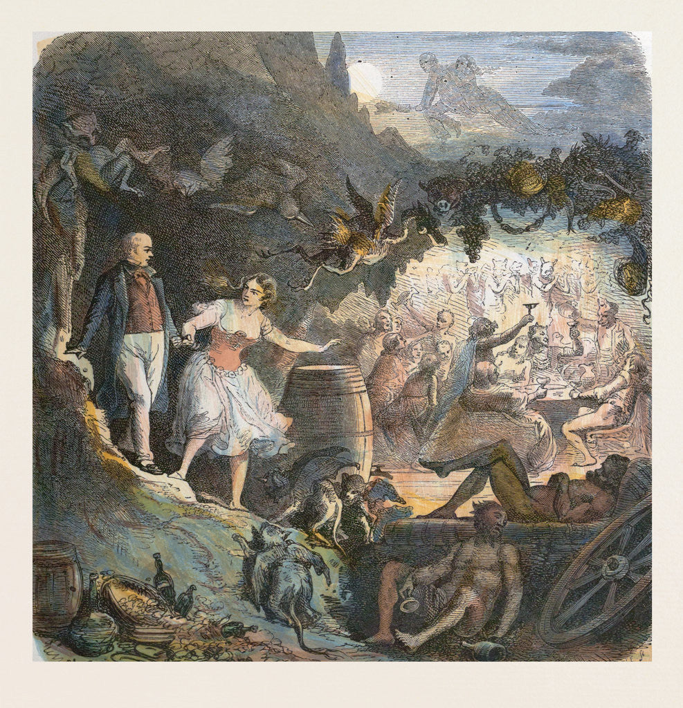 Detail of Dinner Party in the Hell by Anonymous