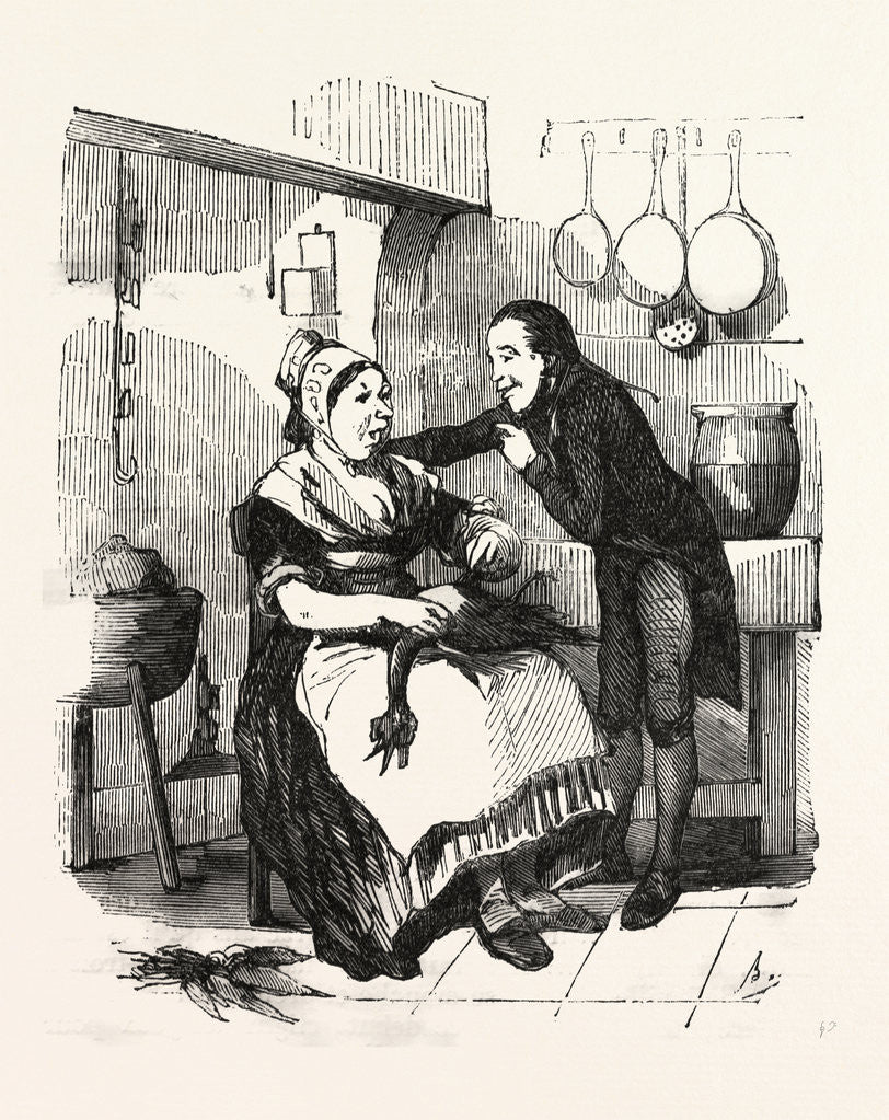 Detail of The Cook and Her Admirer in the Kitchen by Anonymous