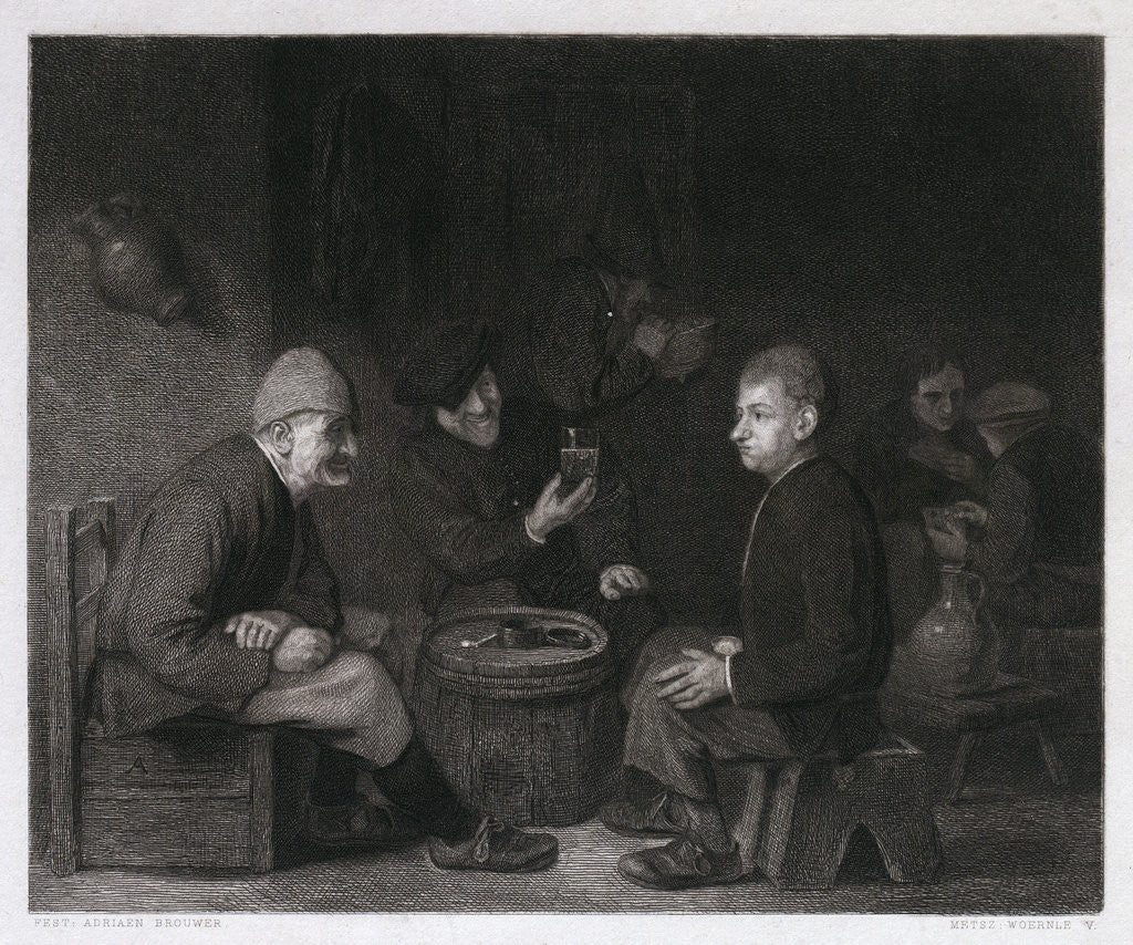Detail of Tasting the Wine by Anonymous