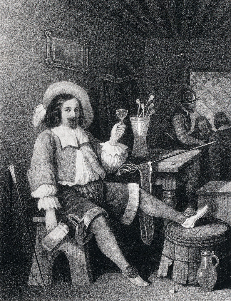 Detail of Man Drinking Wine by Anonymous