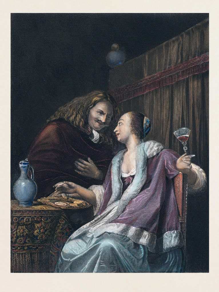 Detail of Lunch with Oysters and Wine by Anonymous