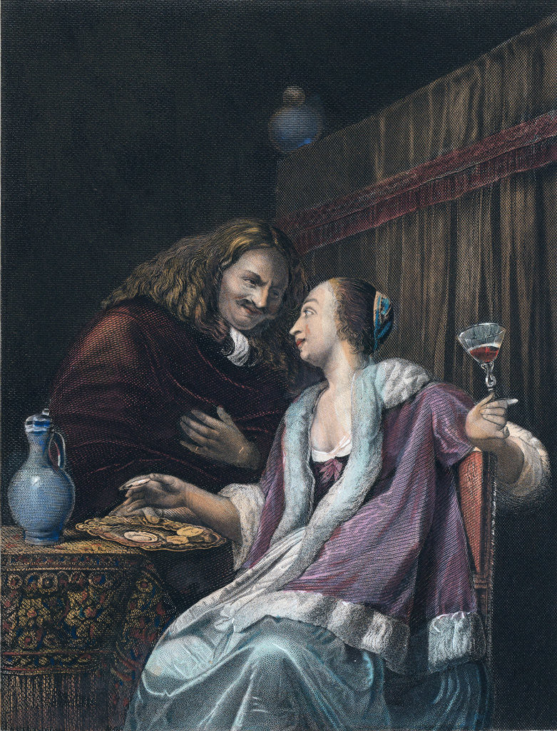 Detail of Lunch with Oysters and Wine by Anonymous