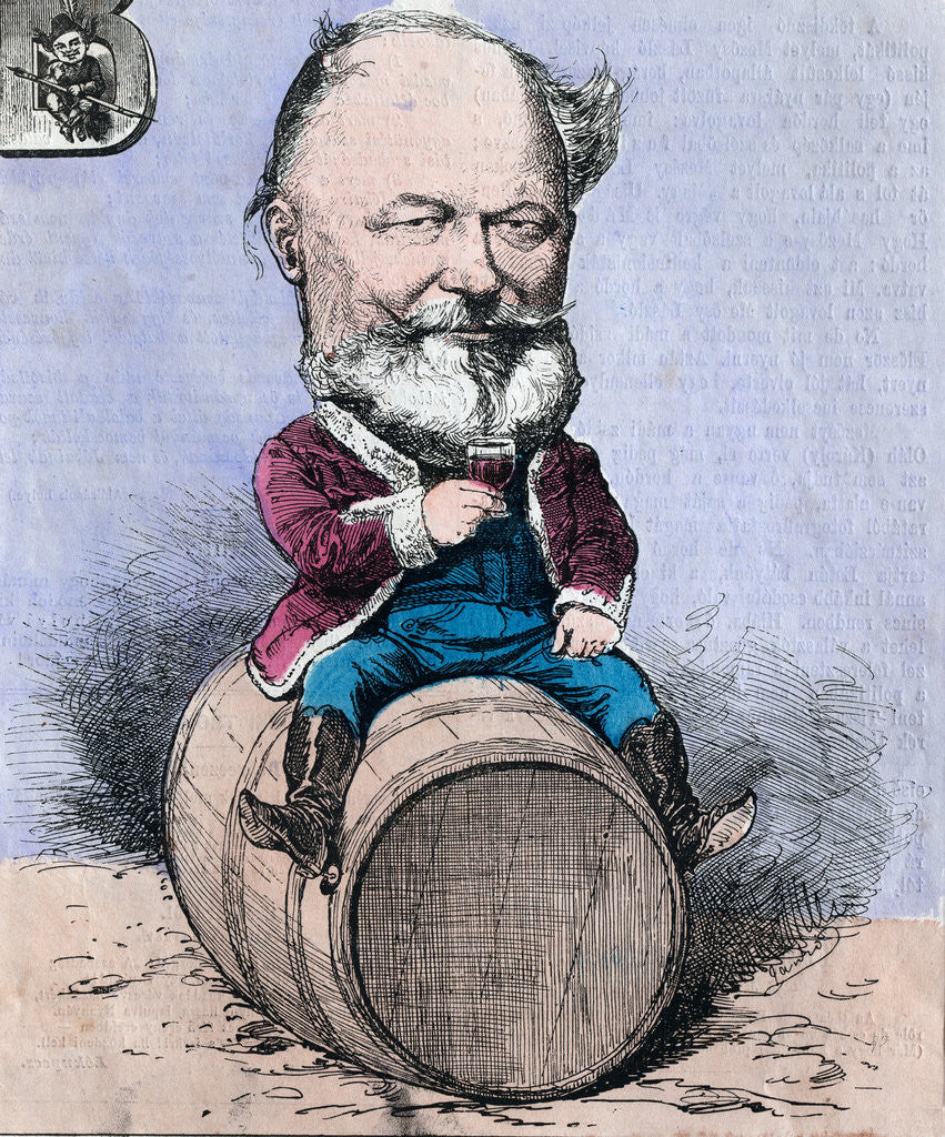 Detail of Sitting on a Barrel and Drinking a Glass of Wine by Anonymous