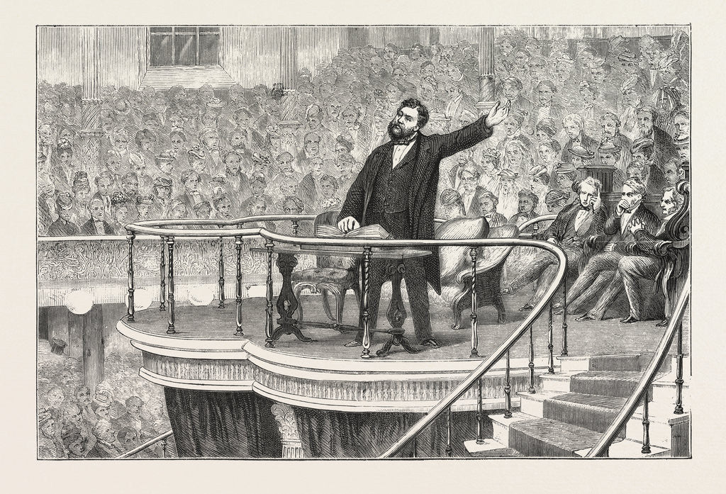 Detail of The South London Tabernacle, Mr. C.H. Spurgeon Preaching on Sunday, 1876 by Anonymous